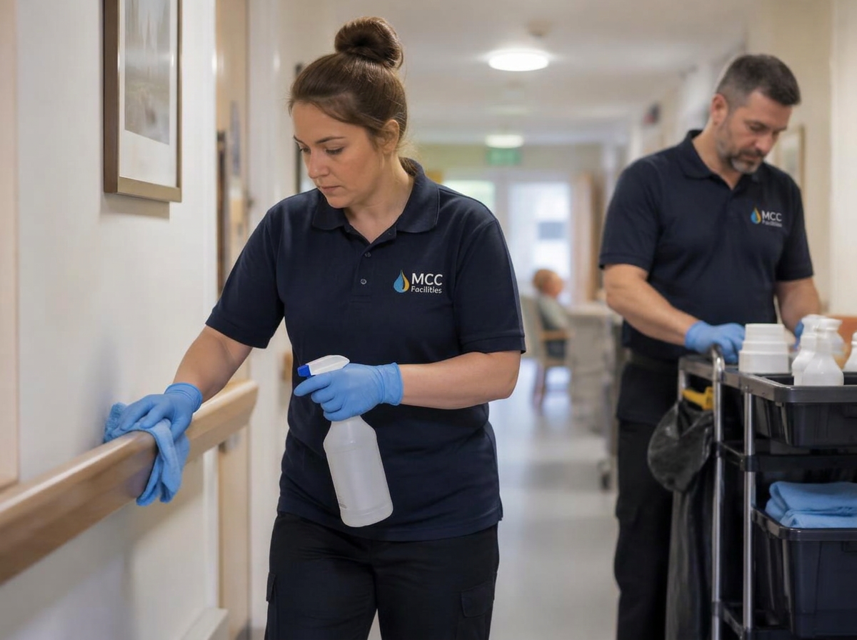 Clean welcoming communal area in a care setting